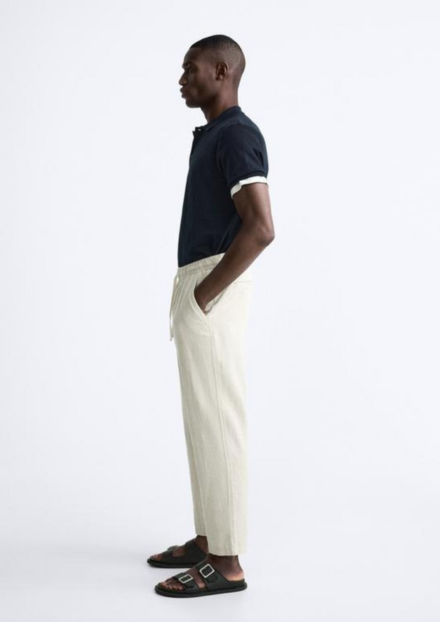 Lyocell jogger waist trousers