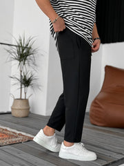 Minimalist Black Tapered Trouser