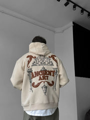 Ancient Art Printed Hooded Sweatshirt