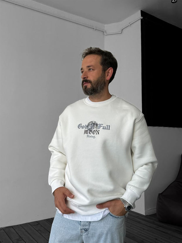 White Moon Designer Sweatshirt